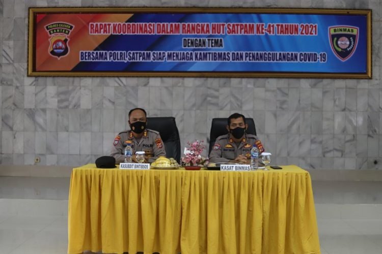 Satbinmas Polres Cilegon Polda Banten Laksanakan Rapat Koordinasi HUT Satpam