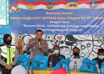 Satbinmas polres Cilegon Polda Banten dampingi rangkaian acara HUT Satpam ke 41.