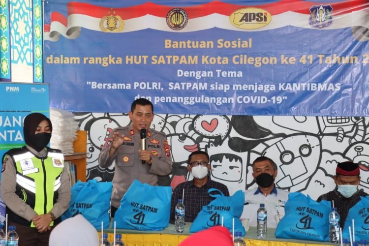 Satbinmas polres Cilegon Polda Banten dampingi rangkaian acara HUT Satpam ke 41.