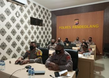 Wakapolres Pandeglang Ikuti Rapat Internal Pimpin Wakapolri Via Vicon