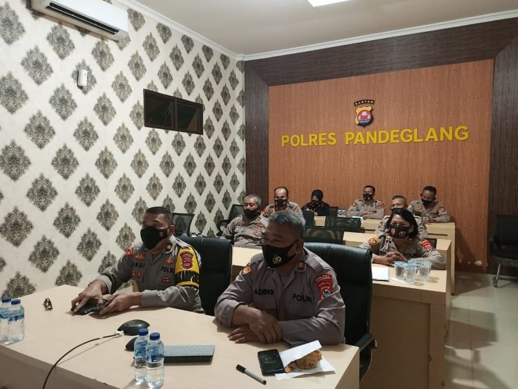 Wakapolres Pandeglang Ikuti Rapat Internal Pimpin Wakapolri Via Vicon