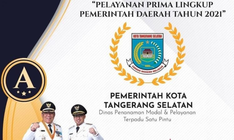 DPMPTSP Tangsel Raih Penghargaan Pelayanan Prima dari Kemenpan RB