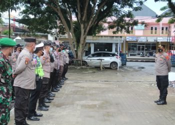 Polres Lebak dan Polsek Jajaran Lakukan Apel Persiapan Pengamanan Aksi Unras di BRI Cabang Rangkasbitung