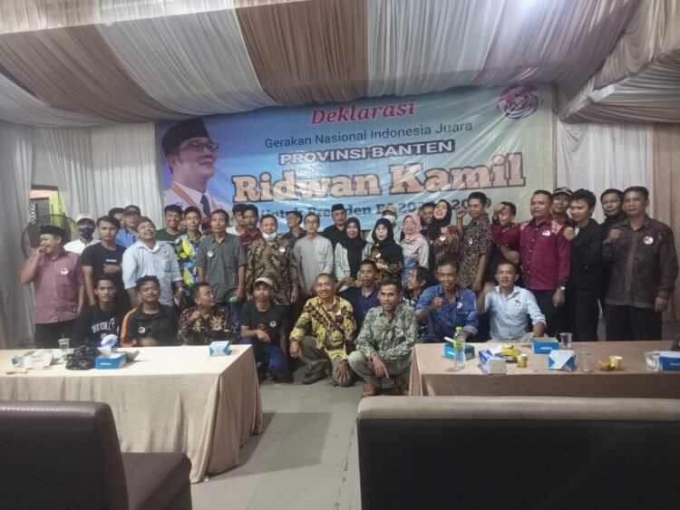 Gerakan Nasional Indonesia Juara Provinsi Banten Deklarasikan Ridwan Kamil Capres 2024
