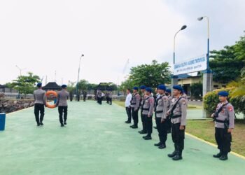 Untuk Kelancaran dan Khimatnya Upacara Tabur Bunga, Ditpolairud Polda Banten Laksanakan  Gladi
