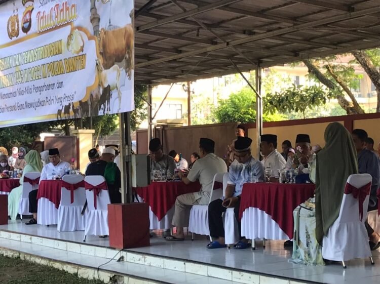Bentuk Toleransi Kepada Sesama,Dirpolairud Polda Banten Hadiri Pelaksanaan Hari Raya Idul Adha di Polda Banten