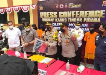 Kapolresta Tangerang Menggelar Press Conference Ungkap Kasus Tindak Pidana Polsek Panongan