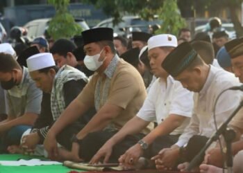Shalat idul adha 1443H di Mako polres Cilegon Polda Banten