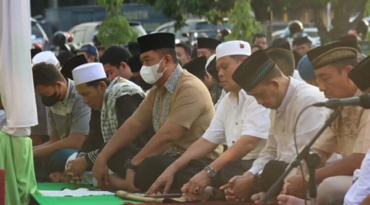 Shalat idul adha 1443H di Mako polres Cilegon Polda Banten