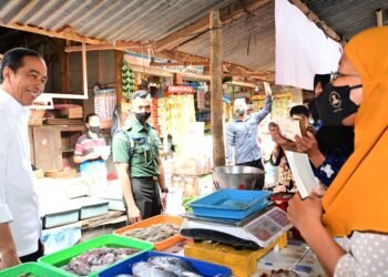 Kunjungi Pasar Malang Jiwan Colomadu, Presiden Bagikan BLT dan Cek Harga Komoditas