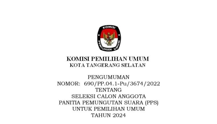 Syarat dan Jadwal Lengkap Seleksi Calon Anggota PPS Pemilu 2024 KPU Tangsel