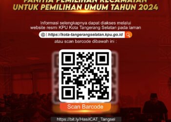 Pengumuman Penetapan Hasil Seleksi Tertulis PPK Pemilu 2024 KPU Kota Tangerang Selatan