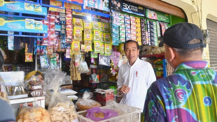 Presiden Jokowi Tinjau Aktivitas Perdagangan di Pasar Sentul