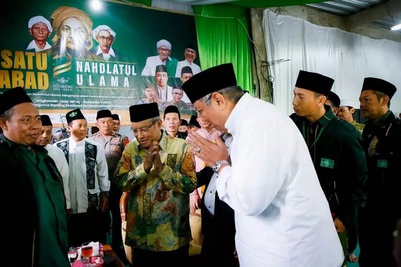 Wali Kota Tangerang Selatan Benyamin Davnie menghadiri Hari Lahir (Harlah) Satu Abad Nahdlatul Ulama (NU) yang diselenggarakan Majelis Wakil Cabang Nahdlatul Ulama (MWCNU) Kecamatan Pondok Aren, pada Minggu (26/02).