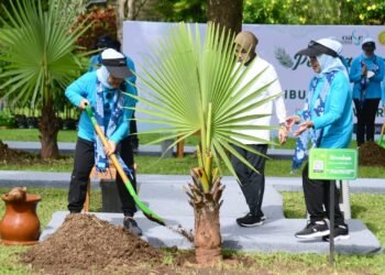Ibu Iriana dan Anggota OASE KIM Lakukan Penanaman Pohon Bersama