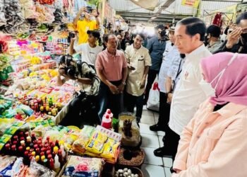 Presiden Cek Harga Sejumlah Bahan Pokok di Pasar Tramo