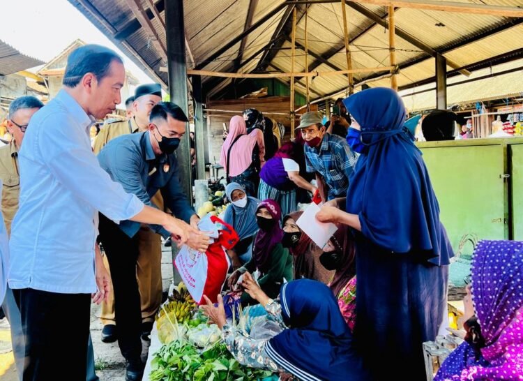 Presiden Cek Harga dan Stok Komoditas Pangan di Pasar Mendenrejo