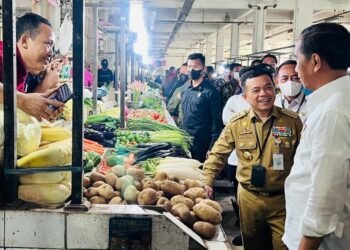 Presiden Jokowi Cek Harga Komoditas Pangan di Pasar Rakyat Talang Banjar Jambi