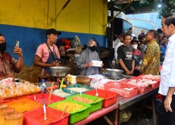 Presiden Jokowi Tinjau Harga Bahan Pangan di Pasar Palmerah