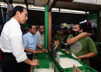Presiden Jokowi Tinjau Harga Kebutuhan Pokok di Pasar Menteng Pulo Jakarta