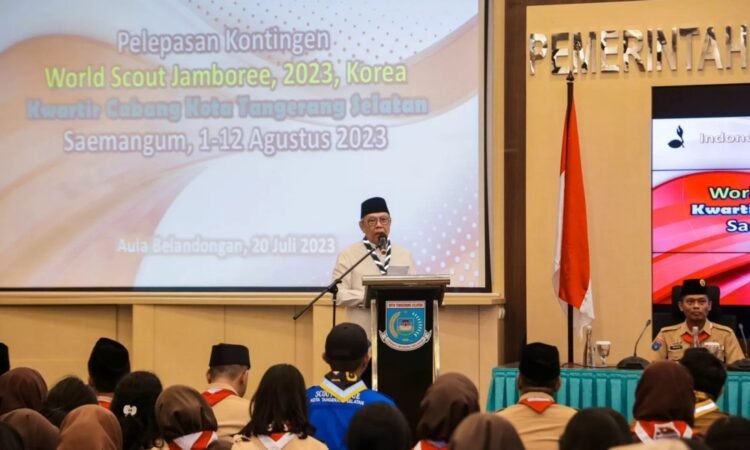 Lepas Kontingen Pramuka Tangsel ke Jambore Dunia di Korea, Benyamin: Semangat Cetak Prestasi