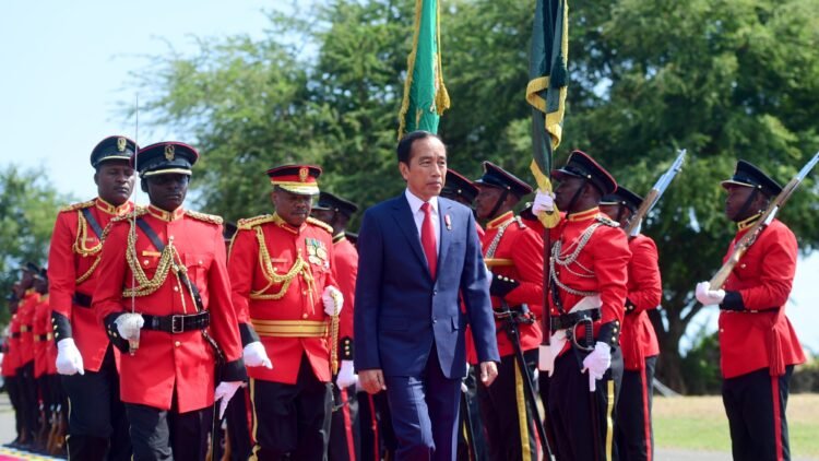Presiden Joko Widodo Ikuti Upacara Penyambutan Kenegaraan di Tanzania