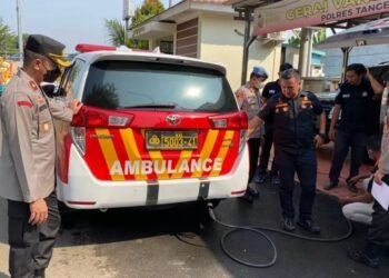 Tekan Polusi, Polres Tangsel Uji Emisi Kendaraan Dinas