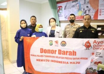 Donor Darah Personel Sihumas Polres Tangsel Sambut HUT Humas Polri Ke-72