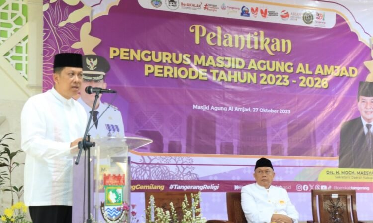 Pj Bupati Tangerang Andi Ony Lantik Pengurus DKM Masjid Agung Al Amjad