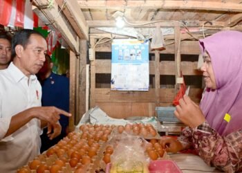 Presiden Jokowi Cek Harga Komoditas Pangan di Pasar Citeko