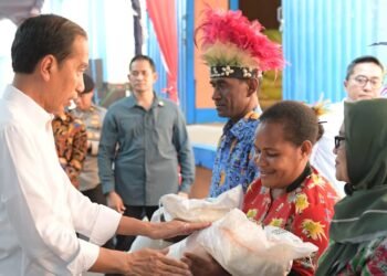 Presiden Jokowi Salurkan Bantuan Pangan Cadangan Beras Pemerintah di Kabupaten Biak Numfor