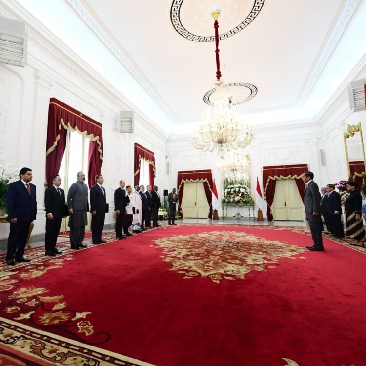 Presiden Jokowi Terima Surat Kepercayaan 10 Dubes Negara Sahabat di Istana Merdeka