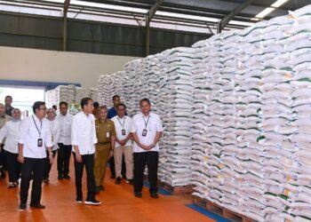 Kunjungi Gudang Bulog Bengkal Lor, Presiden Cek Stok Beras dan Salurkan Bantuan Pangan