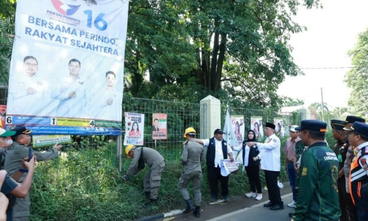 Masa Tenang Pemilu 2024, Benyamin Instruksikan Satpol PP Tangsel Tertibkan Alat Peraga Kampanye