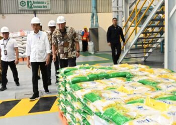 Presiden Jokowi Cek Stok Beras dan Bagikan Bantuan Pangan di Sukoharjo