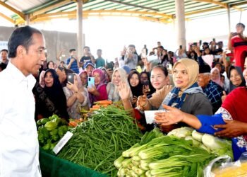 Jelang Lebaran, Presiden Jokowi Pantau Stok dan Harga Bahan Pokok di Pasar Rakyat Merangin