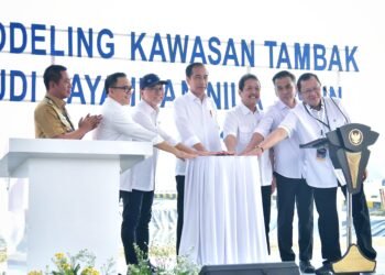 Presiden Jokowi Resmikan Model Kawasan Tambak Budi Daya Ikan Nila Salin di Karawang