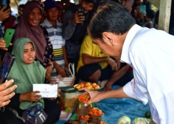Presiden Jokowi Tinjau Pasar Rakyat Kambara, Pastikan Stabilitas Harga Kebutuhan Pokok