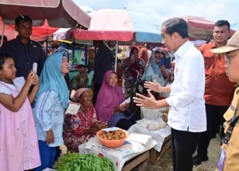 Tinjau Pasar Lawang Agung, Presiden Jokowi Pastikan Stabilitas Harga di Musi Rawas Utara