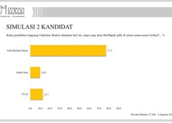 Beredar Survei LSI, Elektabilitas Airin Capai 77,3 Persen