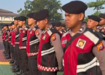Ditsamapta Polda Banten Gelar Patroli Gabungan dan Apel Siaga Tanggap Bencana
