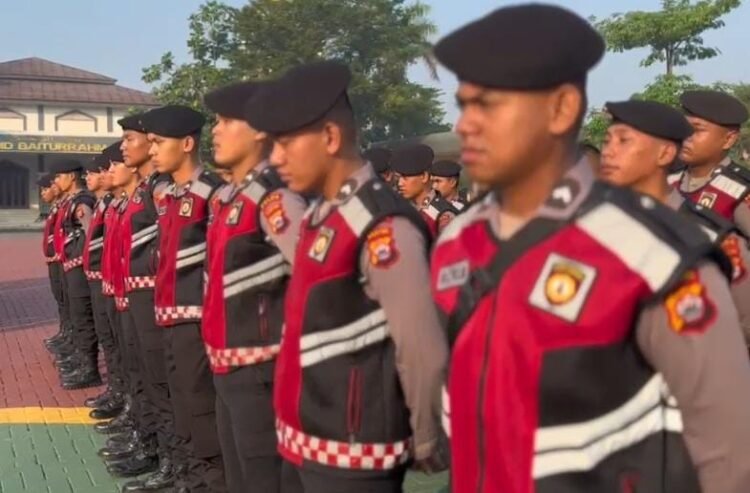 Ditsamapta Polda Banten Gelar Patroli Gabungan dan Apel Siaga Tanggap Bencana
