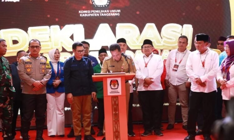 Hadiri Deklarasi Kampanye Damai, Pj Bupati Harap Pilkada Kabupaten Tangerang Aman