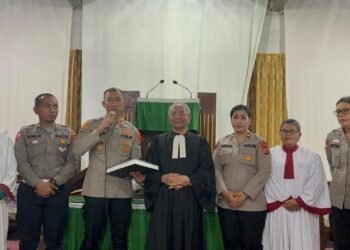 Minggu Kasih, Polda Banten Kunjungi Gereja HKBP Resort Kutabumi