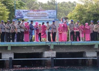 Ditpolairud Polda Banten Gelar Upacara Tabur Bunga Dalam rangka memperingati HUT ke-74