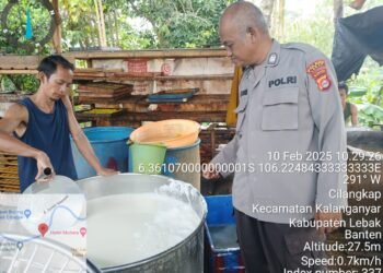 Kanit Binmas Polsek Rangkasbitung Polres Lebak Temui Pemilik Usaha Tahu UMKM