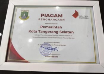 Pemkot Tangsel Raih Penghargaan Penyelenggara Statistik Sektoral Terbaik III se-Provinsi Banten