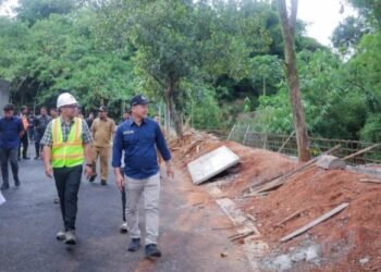 Pilar Saga Ichsan Tinjau Pembangunan Turap dan Beronjong di Vila Dago Tol