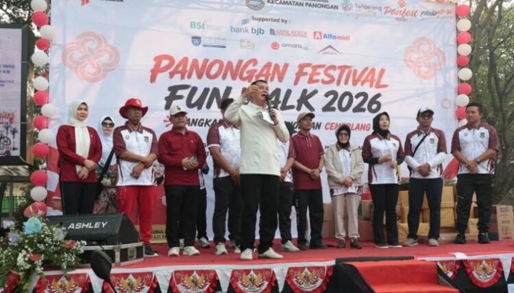 Bupati Tangerang Moch Maesyal Rasyid Lepas Peserta Fun Walk Semarak HUT RI di Panongan